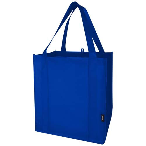 Tote-bag intissé publicitaire recyclé GRS avec fond rigide Liberty Bleu royal